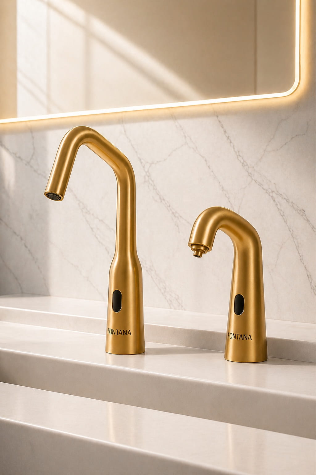  Commercial restroom touchless faucet and soap dispenser system specified by architects and facility teams
